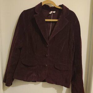 Vintage St Johns Bay Corduroy Jacket Women's Large Maroon Button Up